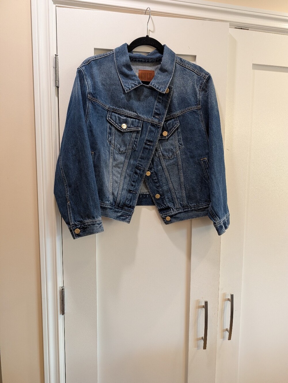 Cult Gaia/ Gap Collab Asymmetrical Denim Jacket,XL